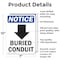 Signmission Buried Conduit (Down Arrow), 7 in W x Rectangle, Aluminum OS-2PACK-NS-A-710-V-10402 - alternate 3